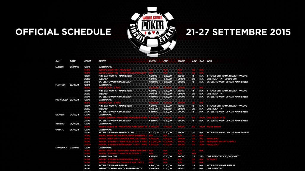 evento #1 wsop