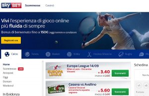 SkyBet scommesse: nuovo bonus di benvenuto 150€