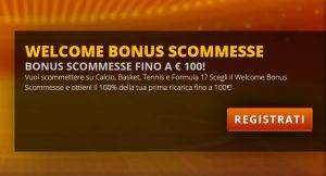 Bonus Scommesse Benvenuto Intralot 100€